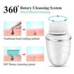 3 in 1 Electric Facial Cleanser Wash Face Cleaning Machine Pore Cleaner Body Cleansing Massage Mini Skin Beauty Massage